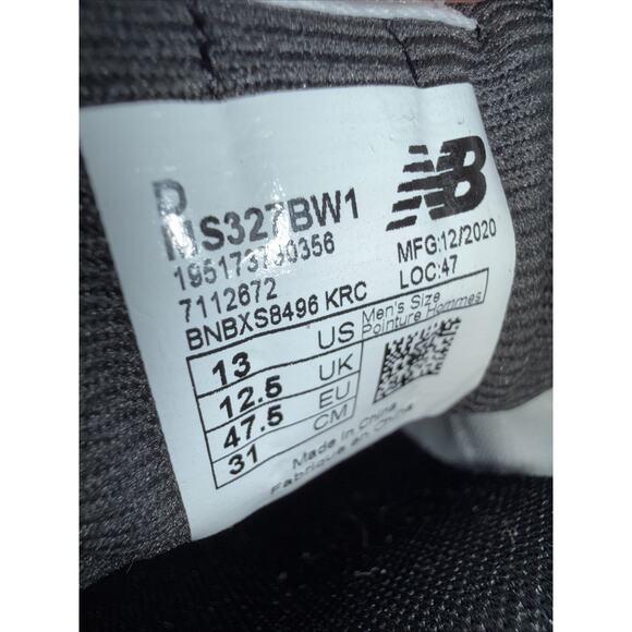 AUTHENTIC New Balance 327 Mens Shoes Size 13 White/Black MS327BW1 EXCELLENT - Picture 9 of 9